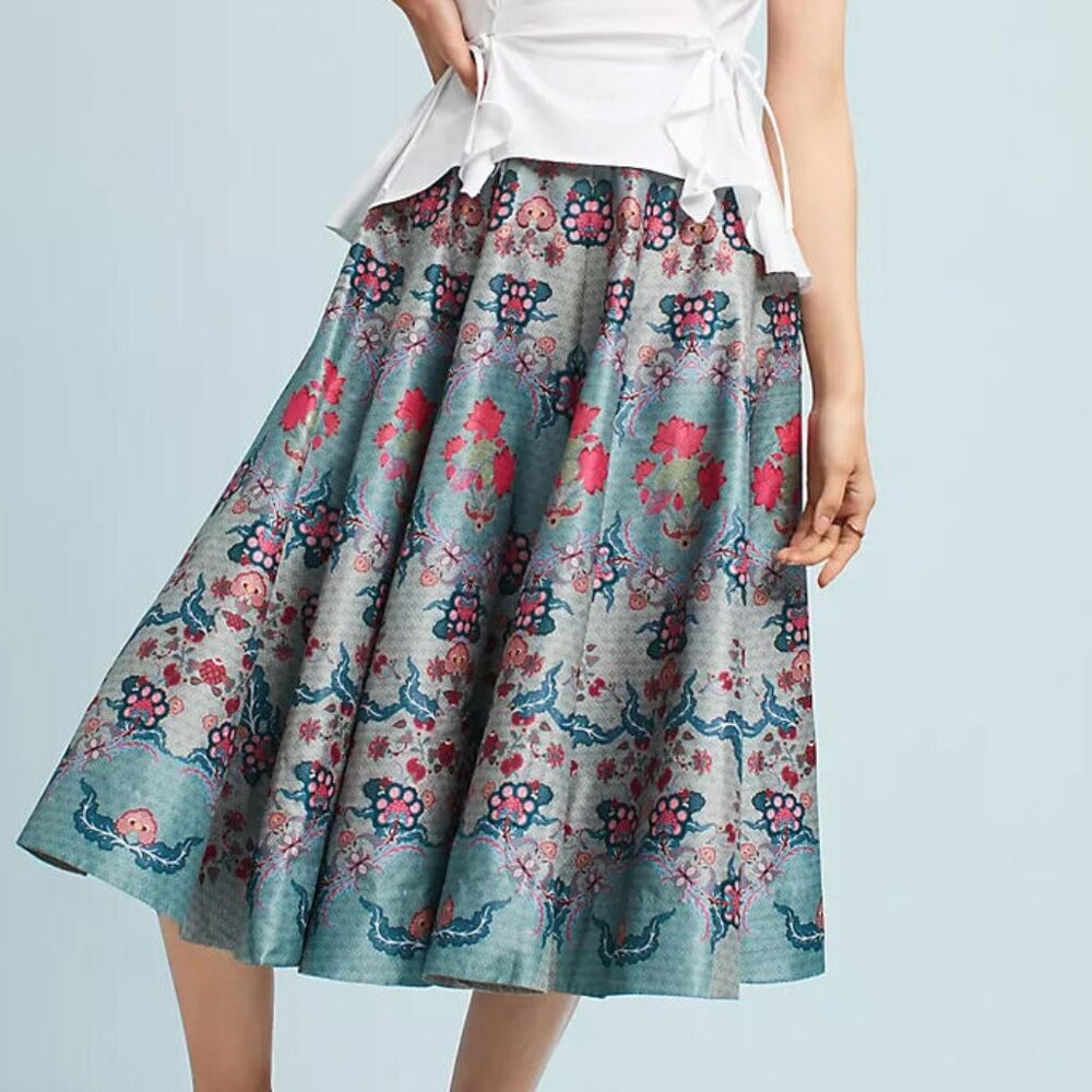 Anthropologie  Siddhartha Bansal  Saanvi Floral Skirt 12 NWT